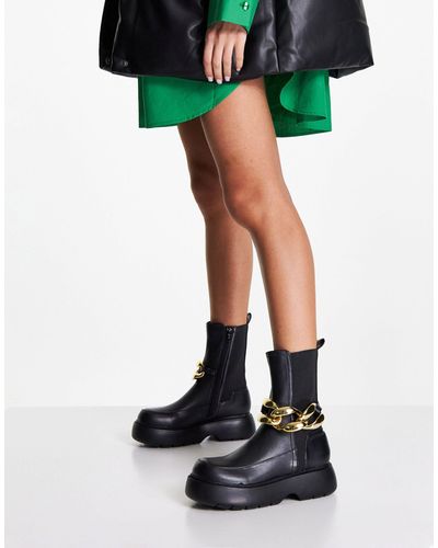 ASOS Artist - Chelsea Boots Met Ketting - Zwart