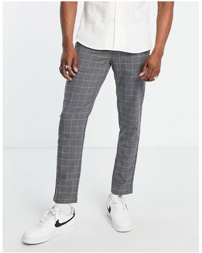 Pull&Bear Slim Tailored Pants - Gray