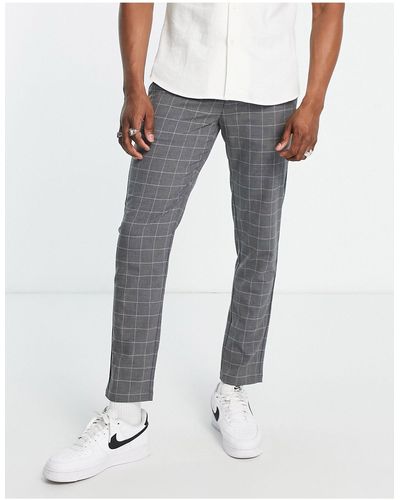 Pull&Bear Slim Tailored Trousers - Grey