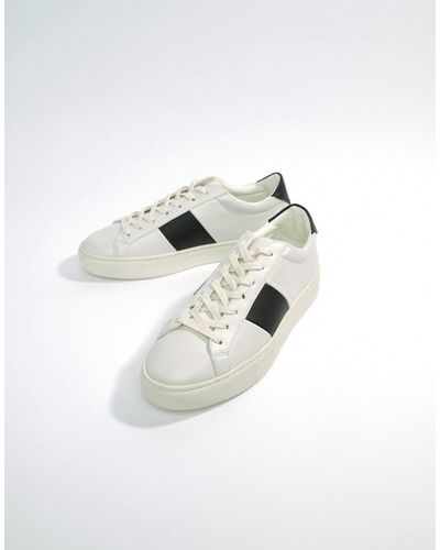 Good For Nothing Sneakers In White With Black Stripe