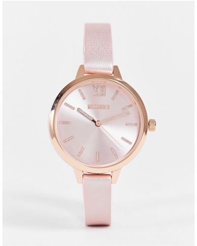 Missguided Rose Watch With Sparky Strap - Metallic