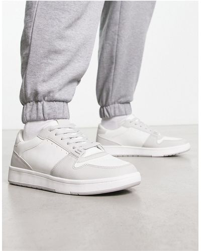 Pull&Bear Low Colourblock Sneaker - White