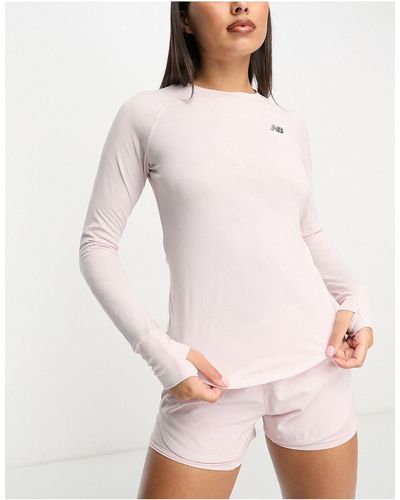 New Balance Q speed - top a maniche lunghe rosa jacquard