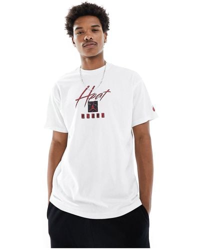 Nike Basketball Nba Unisex Miami Heat Graphic T-shirt - White