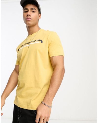 Ben Sherman T-shirt gialla con stampa a righe - Giallo