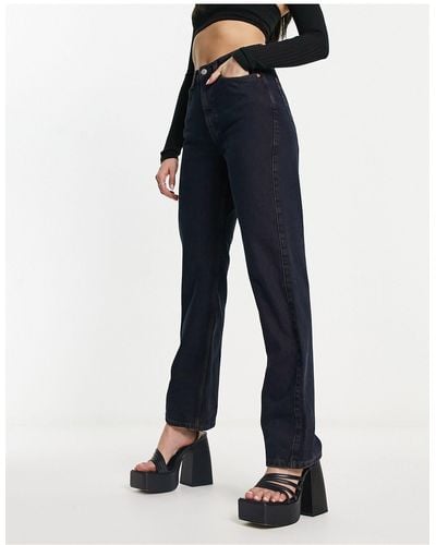 Weekday Rowe Extra High Waisted Straight Leg Jeans - Blue