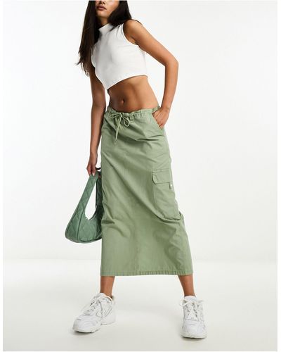 River Island Cargo Midi Skirt - Green