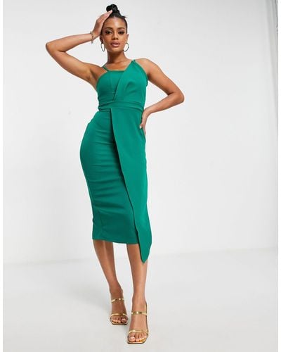 Trendyol Robe mi-longue avec buste fantaisie - bouteille - Vert