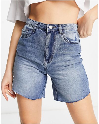 Urban Bliss – carpenter-shorts mit waschung - Blau