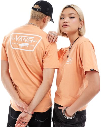 Vans Camiseta naranja con estampado en el espalda full patch