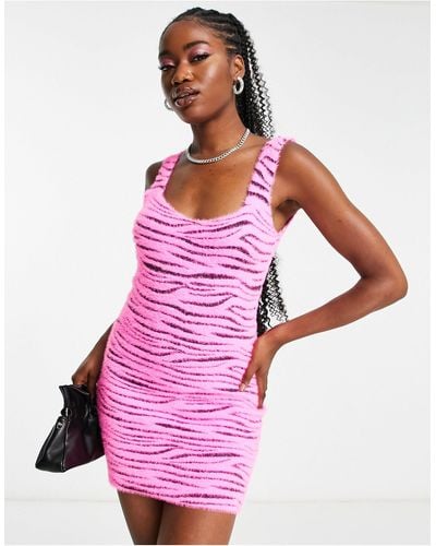 Miss Selfridge Zebra Pattern Lash Mini Dress Co-ord - Pink