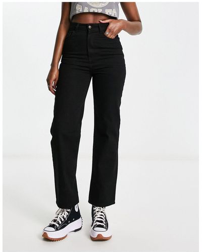 Reclaimed (vintage) Jeans Met Hoge Taille En Smalle Pijpen - Zwart