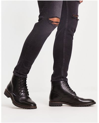 Ben Sherman Bottines richelieu élégantes en cuir - Noir