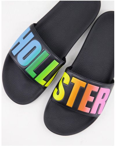 Hollister Sliders With Logo - Black