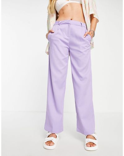 Noisy May Tailored Dad Trousers - Purple