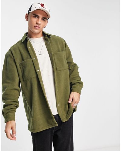 ASOS Oversized Overhemd Van Fleece - Groen