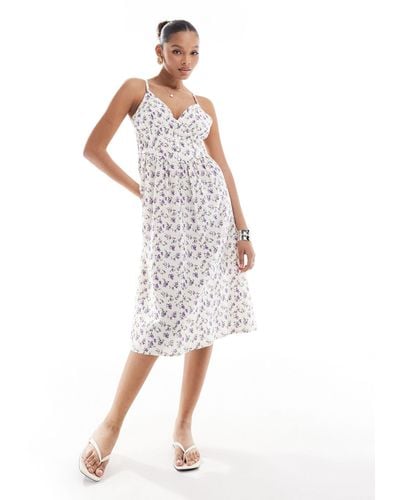 Brave Soul Corset Style A-line Midi Dress - White