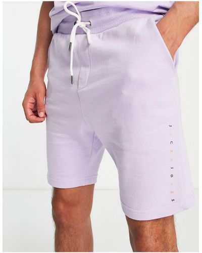 Jack & Jones Originals T-shirt And Shorts Set With Logo - Purple