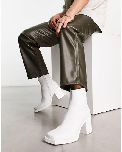 ASOS Heeled Chelsea Boots - White