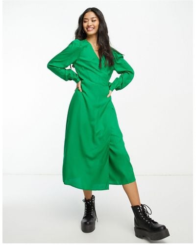 Y.A.S . - krizza - robe portefeuille mi-longue - Vert