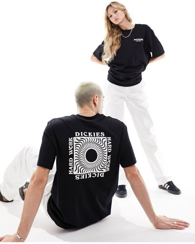 Dickies Camiseta negra con estampado en la espalda oatfield exclusiva en asos - Blanco