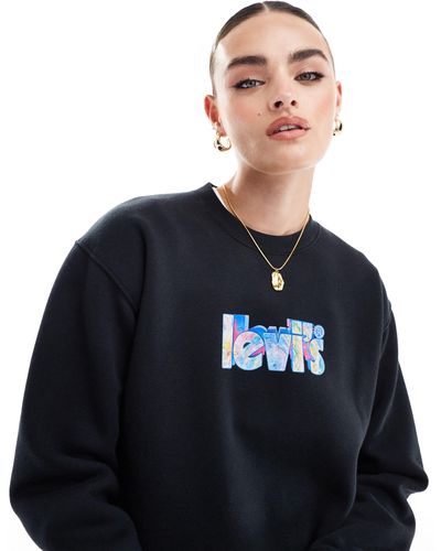 Levi's Sweatshirt With Marble Poster Logo - Blue