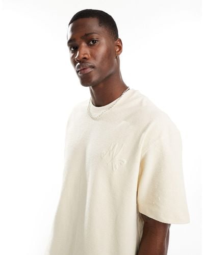 Bershka Front Embroidered T-shirt - White