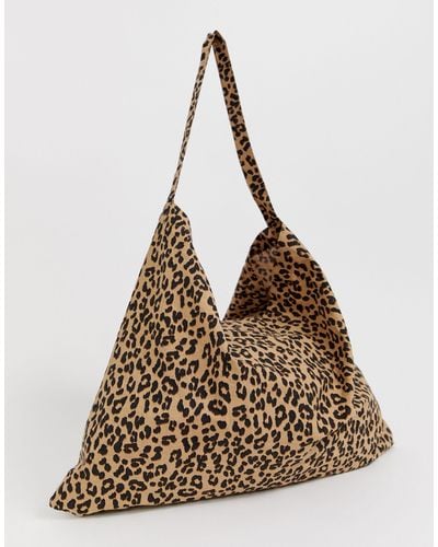 Vero Moda Leopard Print Tote Bag - Brown