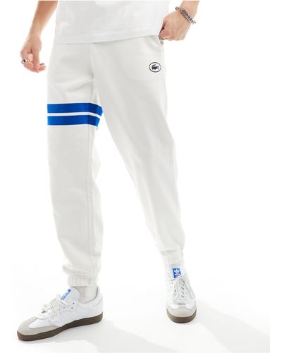 Lacoste Joggers s con logo y rayas en contraste - Blanco