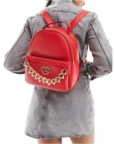 Love Moschino Chain Detail Backpack - Red