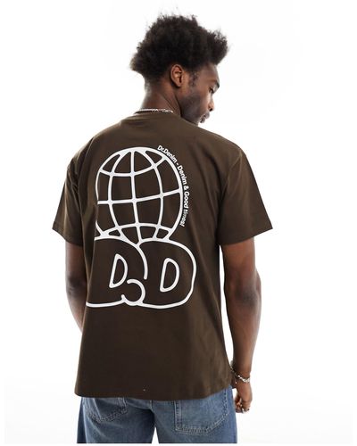 Dr. Denim Trooper Relaxed Fit T-shirt With Logo Back Print - Brown