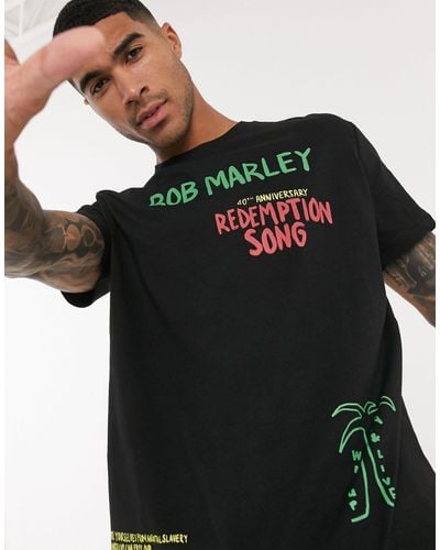 Pull&Bear Bob Marley T-shirt - Black