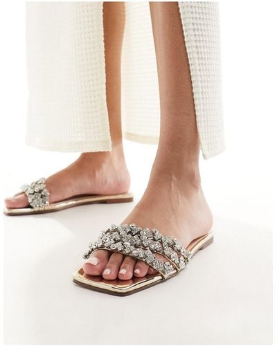 SIMMI Shoes Simmi london – capri – verzierte, e flache sandalen - Weiß