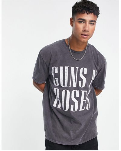 New Look Guns N' Roses T-shirt - Grey