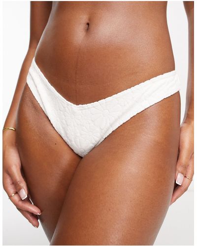 RVCA Dolly - slip bikini a v bianchi - Marrone