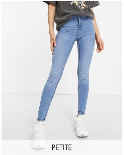 Noisy May – callie – eng geschnittene jeans mit hohem bund - Blau