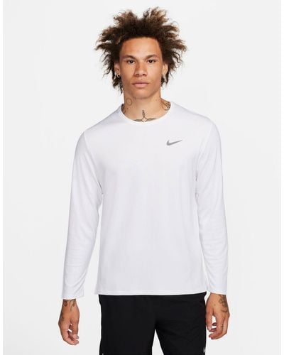 Nike Dri-fit Miler Long Sleeve Top - White