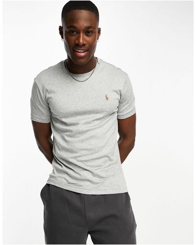 Polo Ralph Lauren Icon Logo Pima Cotton T-shirt Custom Fit - Grey