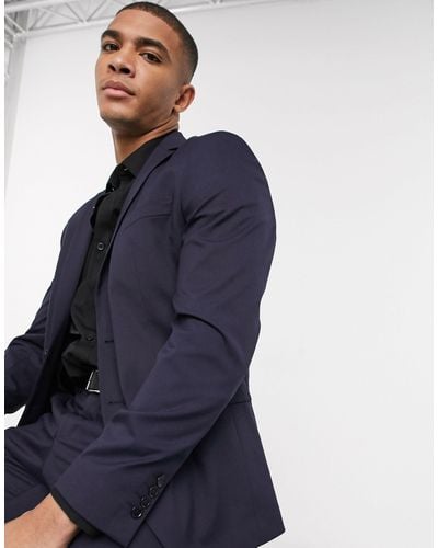 SELECTED Suit Jacket With Stretch - Blue