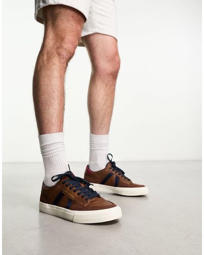 Jack & Jones Sneakers Van Imitatieleer Met Contrasterende Panelen - Wit
