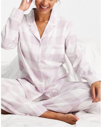 Lindex Exclusive Revere Top And Pants Pyjama Set - White