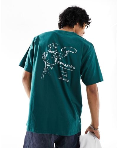 Denim Project T-shirt con stampa di pizza - Blu