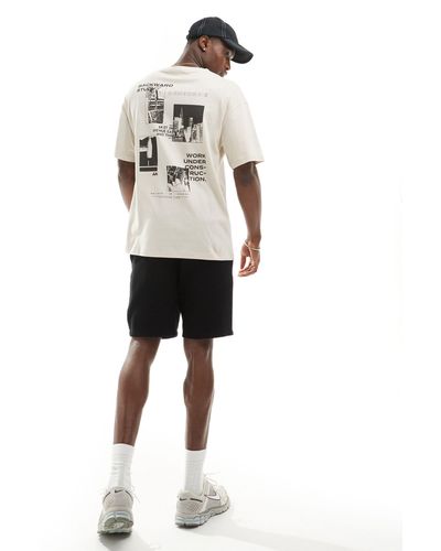 ADPT T-shirt oversize avec imprimé au dos - crème - Blanc
