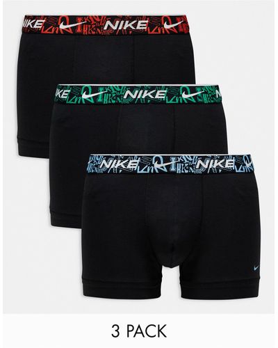 Nike – everyday cotton stretch – 3er-pack unterhosen - Schwarz