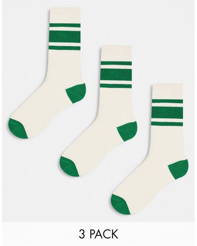 ASOS 3 Pack Stripe Sock - Green