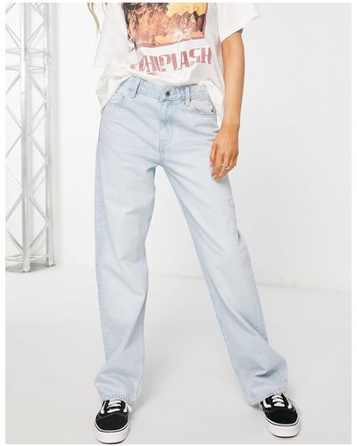 Bershka Dad Jeans Met Hoge Taille - Wit