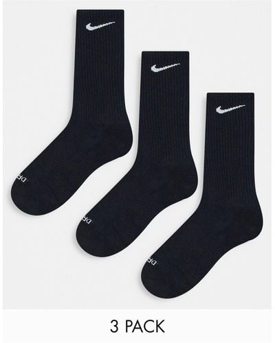 Nike Plus Everyday Cushioned 3 Pack Unisex Socks - Blue