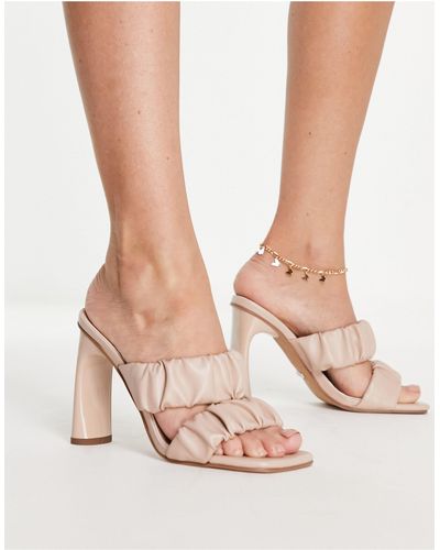 TOPSHOP Rumi Ruched Mules - White