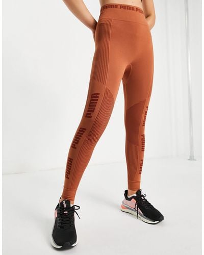 PUMA Evoknit Seamless leggings in Brown