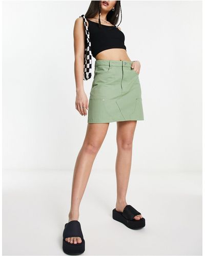 Obey Bibi Carpenter Skirt - Green